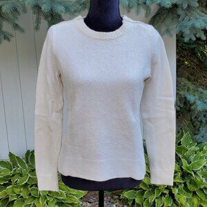 J Crew Cream Sweater with Gold Zipper Details, Size M